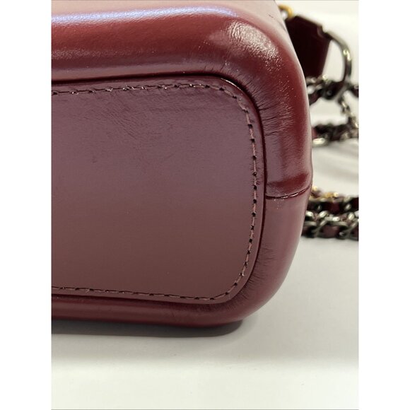 CHANEL Gabrielle Small Hobo Crossbody Bag Red Aged Calfskin Quilted Leather - Picture 6 of 16